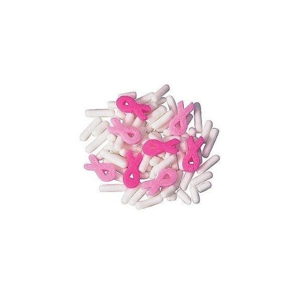 Edible Confetti Sprinkles Cake Cookie Cupcake Pink Ribbon 8 Ounces