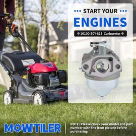 GCV190 Carburetor for Honda GCV190A GCV190LA Lawn Mower HRX217 HRB217 Carburetor Engine Replace 16100-Z0Y-813 Carb with Air Filter Gasket Tune Up Kit