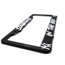 LP Frameworks NY Yankees Savages in the Box 3D Raised License Plate Frame | 1 Pack Car License Plate Cover | Universal US Car Black License Plate Holder | Auto Accessories (Car, Truck and SUV) (Black)