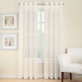 Voile 95-Inch Sheer Grommet Window Curtain Panel in Ivory