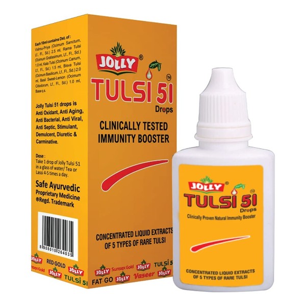 Jolly Tulsi 51 Drops Natural Immunity Booster (Light Gold)- 30 Ml (1)