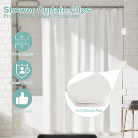 Clips magnéticos para cortina de ducha de silicona, autoadhesivos, resistentes al viento, evita salpicaduras de agua, mantiene el forro de la cortina cerrado a la pared, cortinas de ducha para el