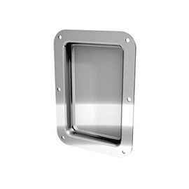 TCH Hardware Steel Recessed Dish - 5" x 7" | Speaker Jack Plate/Wheel Well for Stacking Casters | Speaker Hardware | Silver