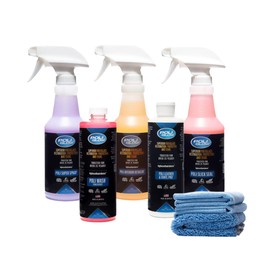 Poli Glow® 16 oz Vehicle Detailing Kit – All-in-One Cleaner & Protectant Set for Cars, Boats & RVs – Includes Interior, Exterior, Leather & Ceramic Detailers + Microfiber Towels – 7-Piece Kit