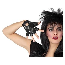 Atosa -56708 Atosa-56708 Fingerless Gloves, Rock Punk, Black, One Size (56708)