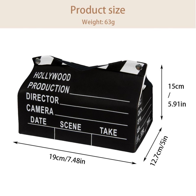 2 Pack Tissue Box Cover Holder, Movie Reel Film Board