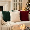 Christmas Green Decorative Corduroy Throw Pillow Covers 18x18 Set of