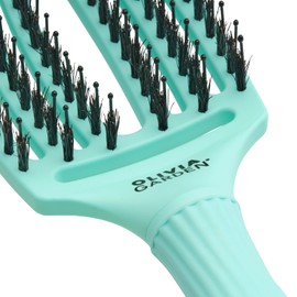 Olivia Garden Fingerbrush Care Iconic - Medium - Mint - Detangler Brush with Boar Bristles and Nylon for Healthy and Shiny Hair