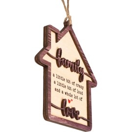 Family Ornament, Family Christmas Ornament, Christmas Ornaments 2025 – Wooden House-Shaped Holiday Keepsake, Funny Quote Gift, A Whole Lot of Love Tree Decoration, Home Themed Ornament
