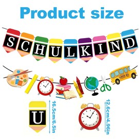 WUSJCOF School Decoration Girl - School Child Garland Pastel - First Day of School Banner Made of Paper - Hanging Decoration for School Introduction and First Day of School Party