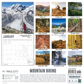 Mountain Biking 2026 Calendar | 2026 Wall Calendar | Monthly Planner | Planner 2026-2027 | Marble City Press | 12” x 24” | Sustainable | Plastic Free | Printed on Thick Art Paper
