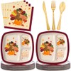 Jingmore 150 Pcs Thanksgiving Party Supplies Disoposable Turkey Paper Plates