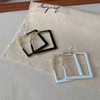 COLORFUL BLING Big Square Geometric Hoop Earring Multicolor Enamel Round