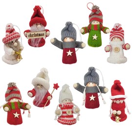 Gnome Figures Small, Christmas Gnome Set, Christmas Tree Decoration Christmas Pendant Wood, Christmas Tree Decoration Christmas Decoration Indoor Decoration Christmas American Living Room Room Table