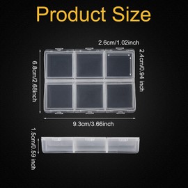 NQEUEPN Plectrum Case, Transparent 6 Grid Guitar Pick Holder, Guitar Pick Box, 60 Capacity Guitar Pick Display Case for Guitarist Lovers, Storage Box Only, clear, travel adapter