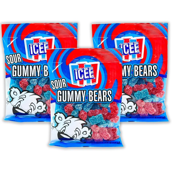 Icee Sour Gummy Bears, Sour Candy, Gummy Candy Cherry and
