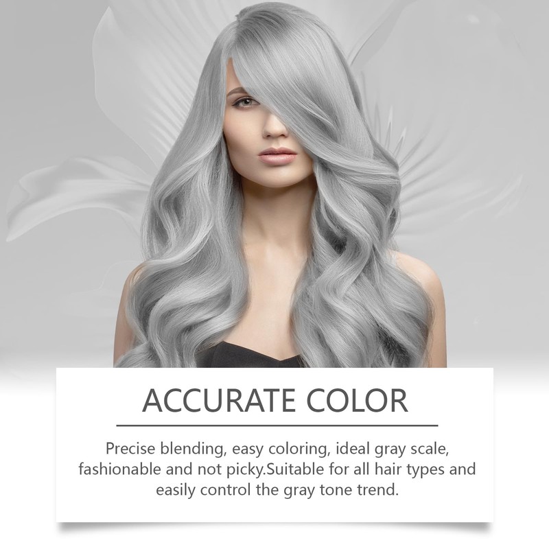 Xiulilydai Permanent Silver Hair Dye, 100g, Long-Lasting Grey Tone, Nourishing