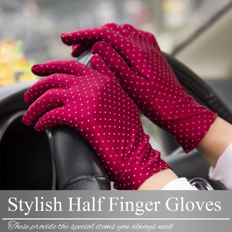 BUZZxSELECTION GB008 Polka Dot Pattern, Fabric, Gloves, Hand Care, UV