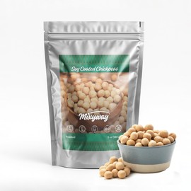 Soy Coated Chickpeas (Garbanzo Beans) Gourmet Snacks – 5 OZ – Crunchy Roasted Chickpea Snack – Plant-Based Protein – Resealable Doypack (5 Ounce, Soy Coated)