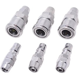 【M∞K】 Air Coupler 3-Piece Set for Air Hose Outer Diameter 8mm, 10mm, 12mm with Quick-Connect Plug and Socket (SP+PP20 for 5mm Inner Diameter, 3-Piece)