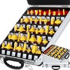 OLETBE-TECH OLETBE 1/2-Inch Shank Router Bit Set 37 PCS, Round