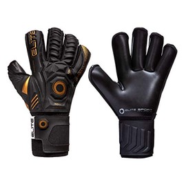 Elite Sports Goalkeeper Gloves with Wrapped Thumb and Durable Latex. Reinforced Backing Foam on the Shock Zone with AVM Fabric and 5 Removable Finger Protectors for Extra Finger Support.