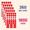 Pack of 1800 - Stickers Geometric Stickers Shapes Labels (Circle,