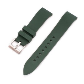 StrapHabit Quick Release Rubber Watch Strap Band FKM 18mm 19mm 20mm 21mm 22mm 23mm 24mm (Green, 20mm)