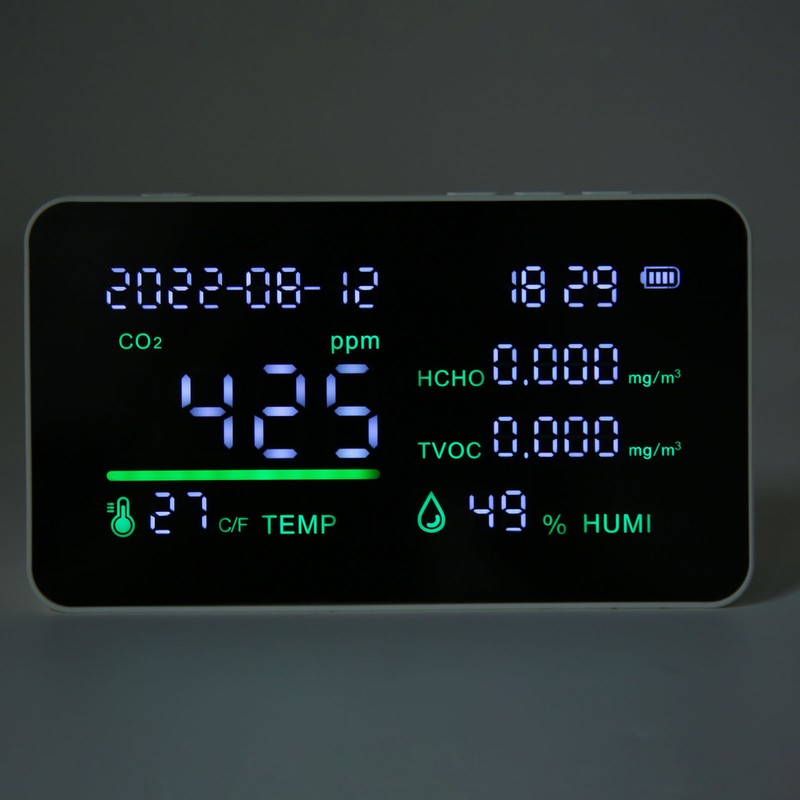 Air Quality Monitor CO2 Detector USB Charging Carbon Dioxide HCHO