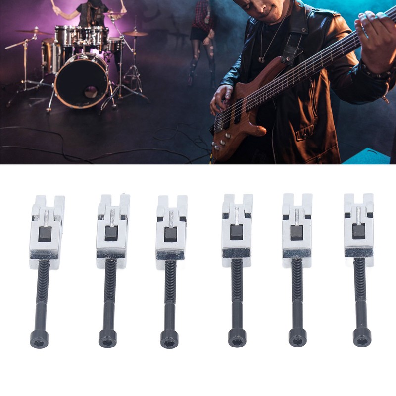 6PCS Metal Guitar Tremolo Saddles Double Locking System String Saddle