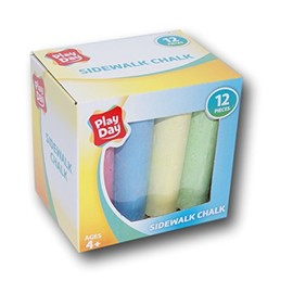 Play Day Indoor Outdoor Jumbo Chalkboard Sidewalk Chalk - 12 Pieces