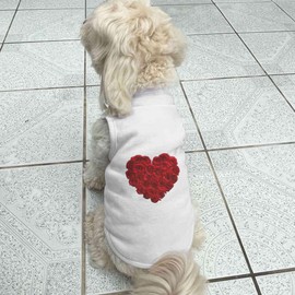 'Red Rose Heart' Pet Dog/Cat T-Shirt (PT00092088)