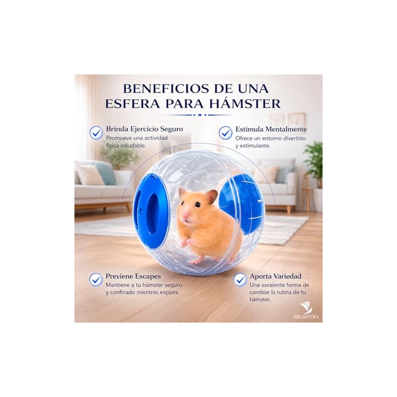 SEAFON Esfera para Hamster De 12 cm, Plástico Resistente a