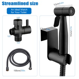 LuvMung Premium Handheld Bidet Sets - 304 Stainless Steel Black Toilet Sprayers with 1.5M Hose, Australian Standard Fitting, Adjustable Pressure Muslim Shower & Feminine Wash