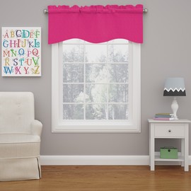 Eclipse Kendall Blackout Wave Curtain Valance, 18", Raspberry