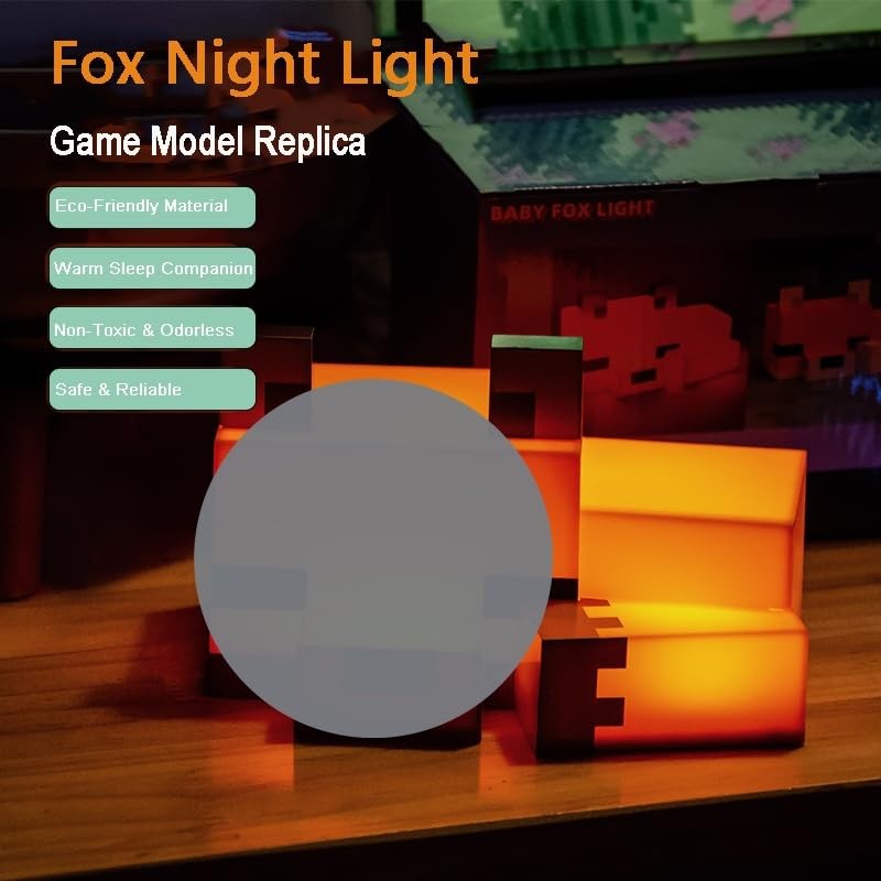 MYNINES Cute Fox Night Light, Rechargeable Night Lamp with Fox