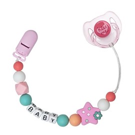 HELERKOL Lindo clip para chupete estilo rosa con chupete magnético Muñecas Reborn Accesorios de juguete (estrella)
