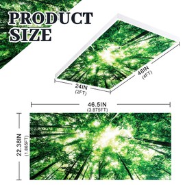 Amylove 2 Pcs Fluorescent Light Covers 2x4 Feet Light Filter Ceiling Cover Diffuser Fluorescent Plastic Diffuser Panels for Classroom School Office Kitchen(Forest)