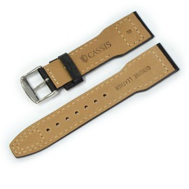 CASSIS U0028 0.9 inch (238 22 mm) Calf Embossed Watch Band TYPE PLT Type Pierce Tee with Replacement Tool, Black, Luxury
