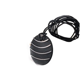 ShunGems Shungite Pendant Wave (Breeze) Original Product from Karelia Fluted Jewellery Stone Pendant Made of Shungite, Stone Cotton, Shungite