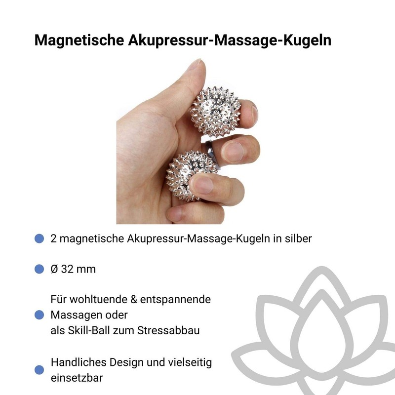 Magnet Akupunktur Massage Kugeln | 2er Set (Silber | ca.