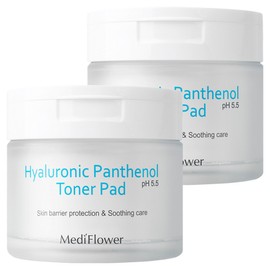 Mediflower Hyaluronic Panthenol Toner Pad 180ml, 60 sheets, 2 pcs / 메디플라워 히알루로닉 판테놀 토너 패드 180ml, 60매입, 2개