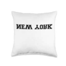 Workout Gym Shirt Sport Jersey Men Women Yoga Top New York NY Reverse NYC Heart Upside Down Athletic Men Women Throw Pillow, 16x16, Multicolor