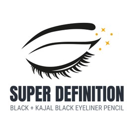 BullTek Set mit 2 schwarzen Augenstiften + Kajal Black Eyeliner, wasserfester Eyeliner, Ultra Definition, hohe Präzision und lange Lebensdauer