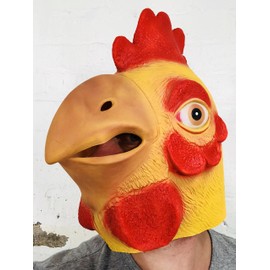 Rubber Johnnies Chicken Head MASK, Farm Animal MASKS, Funny Fancy Dress, Stag Party COSTUME Acessory