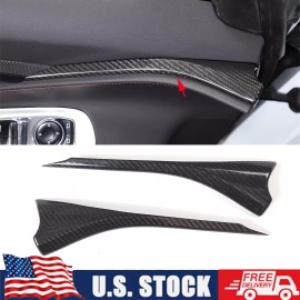 cartiangoUS Real Carbon Fiber Interior Window Upper Door Panel Trim  For Corvette C8 20-up