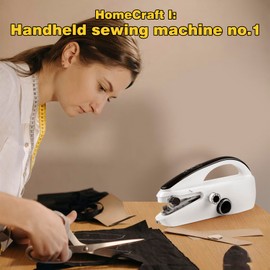 HomeCraftⅠ:Handheld Sewing Machine,Mini sewing machine,Two Power Supply Modes,Easy to Use and Fast Stitch Suitable for Clothes,DIY Home Sewing Machine for Beginners.