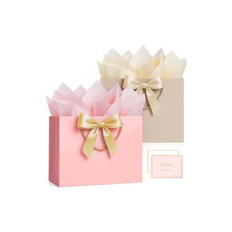 ANZNKU - Paquete de 2 bolsas de regalo grandes con