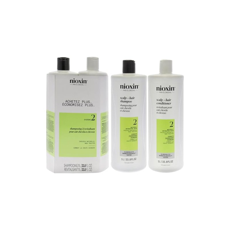 Nioxin Cleanser And Scalp Therapy Conditioner, 33.8 Oz