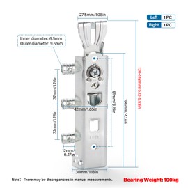 VooGenzek 2 PCS Concealed Cabinet Hanger, Concealed Hanging Bracket Kitchen, Kitchen Wall Unit Cabinet Plates Bracket, with Screws and Cover, for Wall Cabinets Adjustable Bracket, Load Capacity:100kg